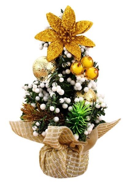 Neşeli Noel Ağacı Yatak Odası Masası Dekorasyon-Altın (Yurt Dışından)