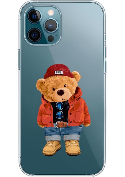 Apple iPhone 12 Pro Teddy Bear Premium Şeffaf Silikon Kılıf