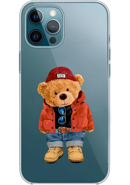 Apple iPhone  12 Pro Teddy Bear Premium Şeffaf Silikon Kılıf