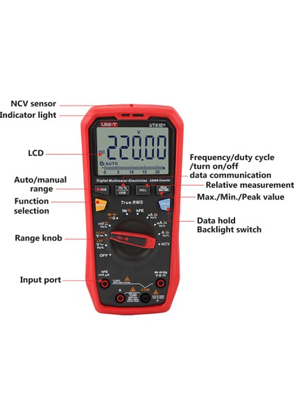 UT61D + Dijital Multimetre Otomatik Aralık Yüksek (Yurt Dışından)