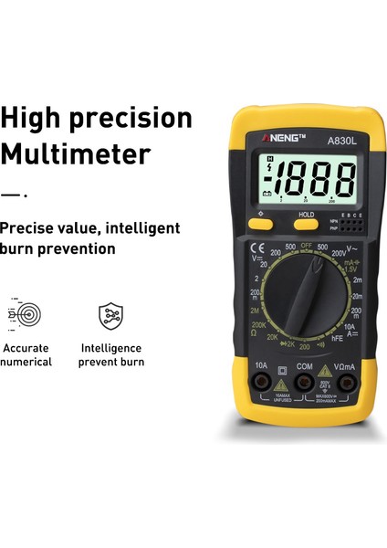 Aneng Dijital LCD Voltmetre - Sarı (Yurt Dışından)