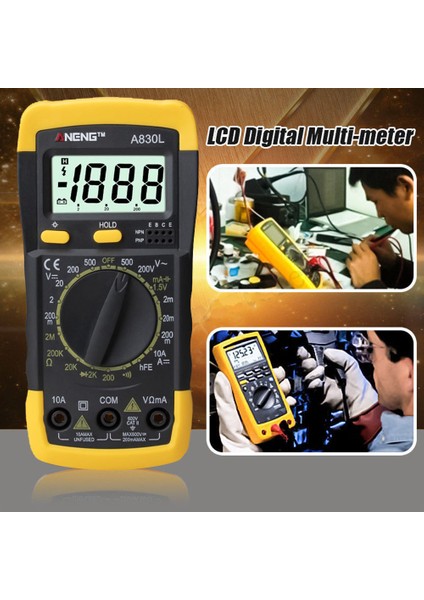 Aneng Dijital LCD Voltmetre - Sarı (Yurt Dışından)