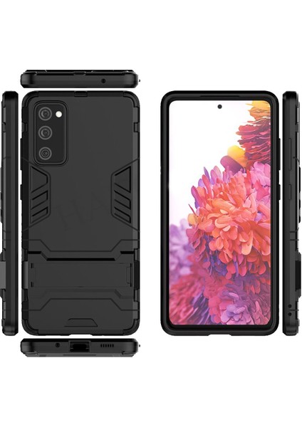 Samsung Galaxy S20 Fe Fan Edition Alfa Serisi Armor Standlı Perfect Koruma Kılıf - Siyah fiyatları