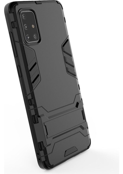Samsung Galaxy A71 Alfa Serisi Armor Standlı Perfect Koruma Kılıf - Siyah fiyatları