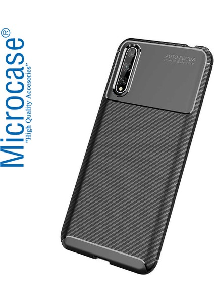 Huawei P Smart S / Y8P Maxy Serisi Carbon Fiber Silikon Tpu Kılıf - Siyah fiyatları