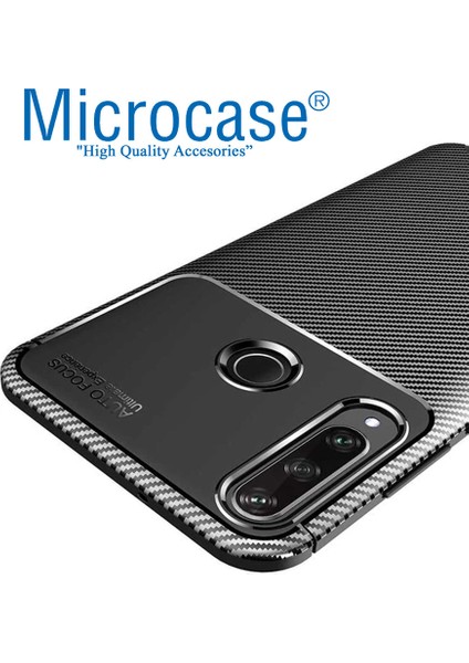 Huawei Y6P Maxy Serisi Carbon Fiber Silikon Tpu Kılıf - Siyah