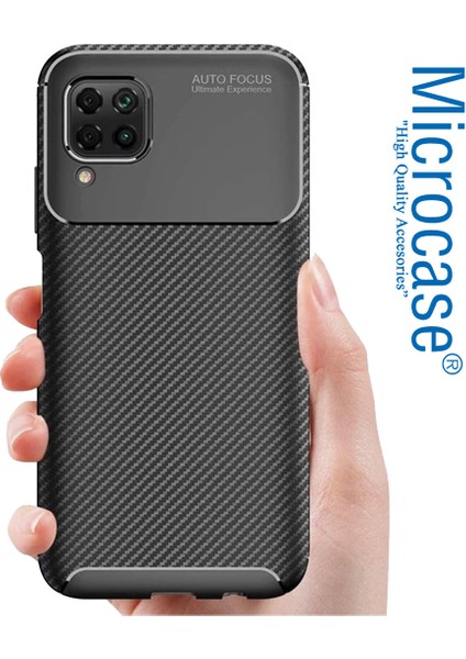 Huawei P40 Lite Maxy Serisi Carbon Fiber Silikon Tpu Kılıf - Siyah fiyatları