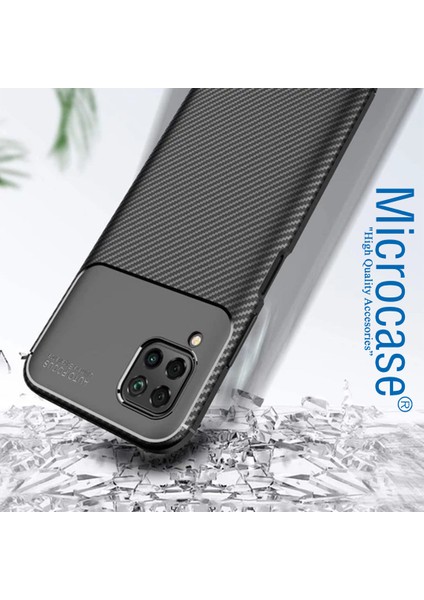 Huawei P40 Lite Maxy Serisi Carbon Fiber Silikon Tpu Kılıf - Siyah modelleri