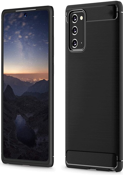 Samsung Galaxy Note 20 Brushed Carbon Fiber Silikon Kılıf