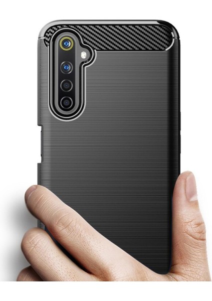 Realme 6 Pro Brushed Carbon Fiber Silikon Kılıf fiyatları