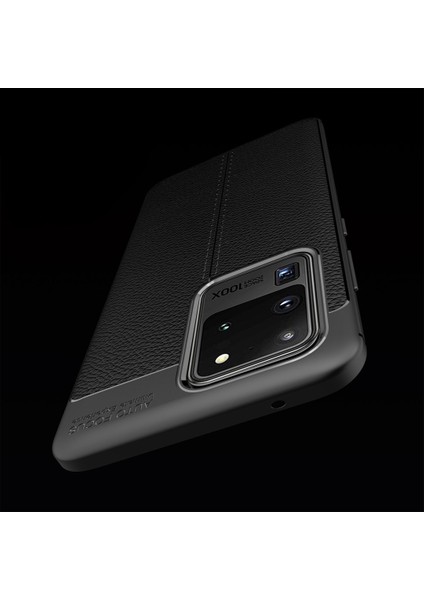 Samsung Galaxy S20 Ultra Leather Tpu Silikon Kılıf - Siyah fiyatları