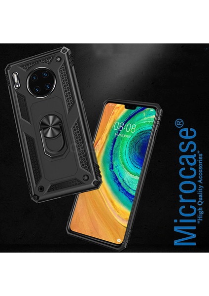 microcase Huawei Mate 30 Anka Serisi Yüzük Standlı Armor Kılıf- Siyah fiyatları