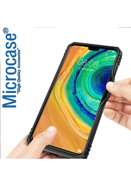 microcase Huawei Mate 30 Anka Serisi Yüzük Standlı Armor Kılıf- Siyah fırsatları