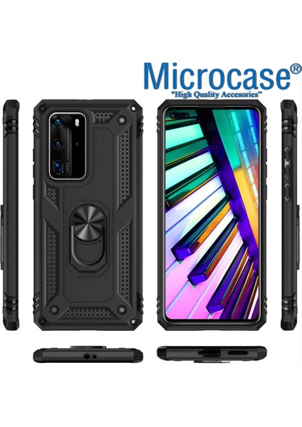 Huawei P40 Pro Anka Serisi Yüzük Standlı Armor Kılıf- Siyah fırsatları