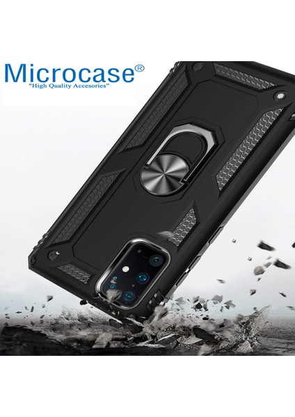 microcase Samsung Galaxy S20 Plus Anka Serisi Yüzük Standlı Armor Kılıf - Siyah fiyatları
