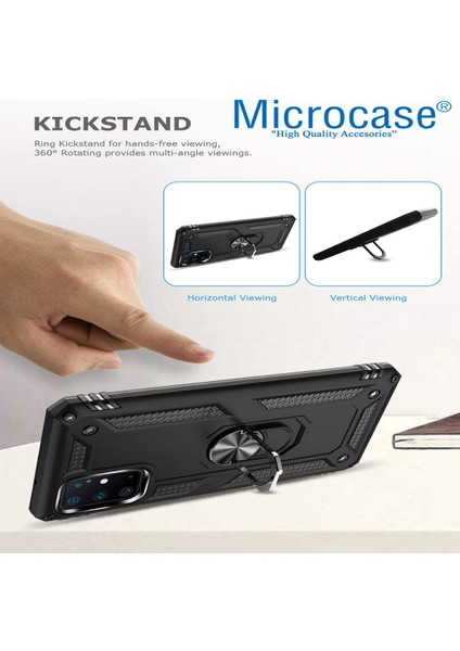 microcase Samsung Galaxy S20 Plus Anka Serisi Yüzük Standlı Armor Kılıf - Siyah modelleri