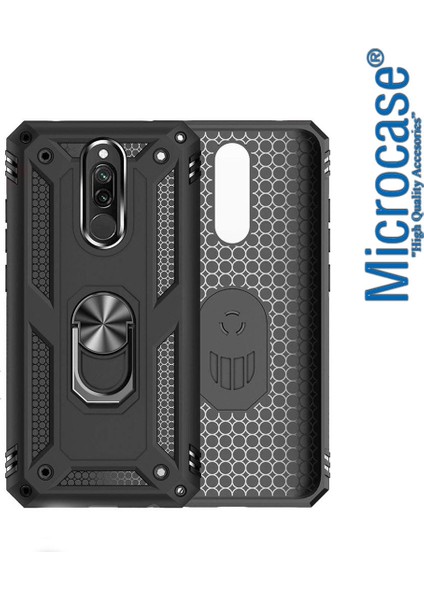 Xiaomi Redmi K30 Anka Serisi Yüzük Standlı Armor Kılıf- Siyah modelleri