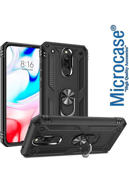Xiaomi Redmi K30 Anka Serisi Yüzük Standlı Armor Kılıf- Siyah fırsatları