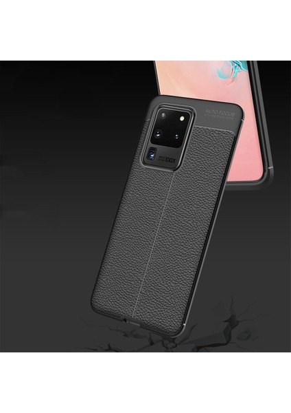 Samsung Galaxy S20 Ultra Leather Tpu Silikon Kılıf - Siyah fırsatları