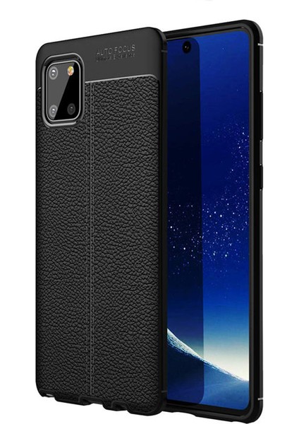 Samsung Galaxy Note 10 Lite - A81 - M60S Leather Tpu Silikon Kılıf - Siyah