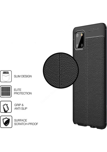 Samsung Galaxy Note 10 Lite - A81 - M60S Leather Tpu Silikon Kılıf - Siyah fiyatları