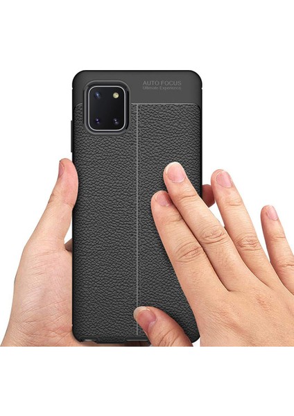 Samsung Galaxy Note 10 Lite - A81 - M60S Leather Tpu Silikon Kılıf - Siyah indirimleri