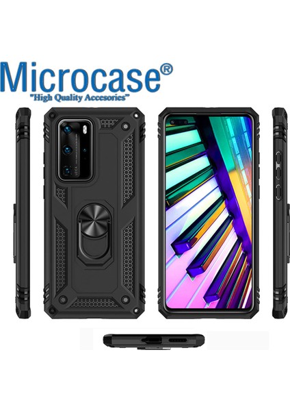 microcase Huawei P40 Anka Serisi Yüzük Standlı Armor Kılıf- Siyah fiyatları