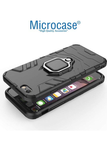 iPhone 6 Plus - iPhone 6s Plus Batman Serisi Yüzük Standlı Armor Kılıf - Siyah modelleri