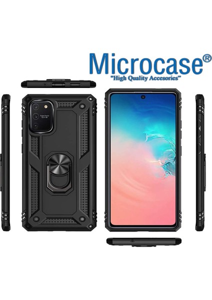 Samsung S10 Lite Anka Serisi Yüzük Standlı Armor Kılıf- Siyah fiyatları