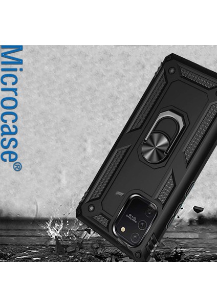 Samsung S10 Lite Anka Serisi Yüzük Standlı Armor Kılıf- Siyah fırsatları
