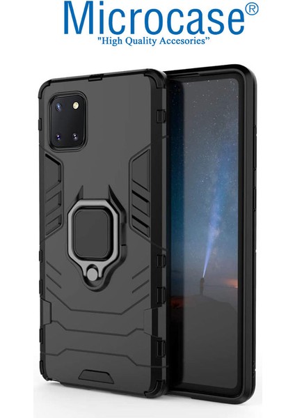 Samsung Galaxy Note 10 Lite Batman Serisi Yüzük Standlı Armor Kılıf - Siyah fiyatları