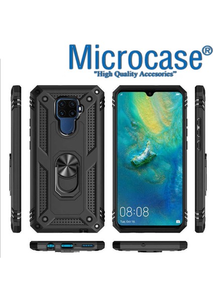 Huawei Mate 30 Lite Anka Serisi Yüzük Standlı Armor Kılıf- Siyah fiyatları