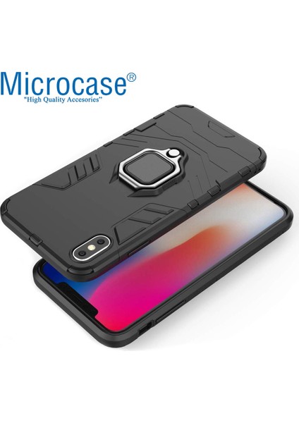 iPhone x - iPhone Xs Batman Serisi Yüzük Standlı Kılıf - Siyah modelleri