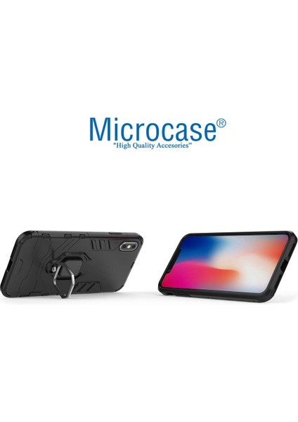 iPhone x - iPhone Xs Batman Serisi Yüzük Standlı Kılıf - Siyah fırsatları