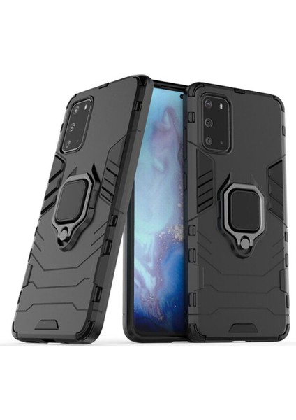 Samsung Galaxy S20 Batman Serisi Yüzük Standlı Armor Kılıf - Siyah