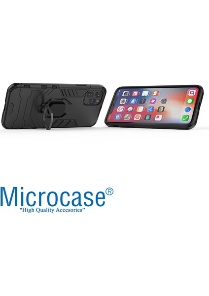 iPhone 12 Pro Max Batman Serisi Yüzük Standlı Armor Kılıf - Siyah modelleri