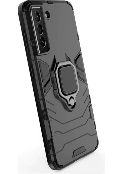 Samsung S21 Batman Serisi Yüzük Standlı Armor Kılıf - Siyah modelleri