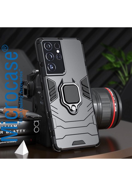 Samsung S21ULTRA Batman Serisi Yüzük Standlı Armor Kılıf - Siyah fiyatları