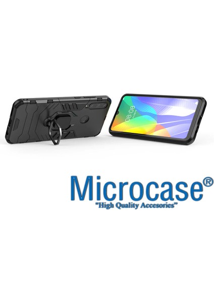 Huawei Y6P Batman Serisi Yüzük Standlı Armor Kılıf - Siyah fırsatları