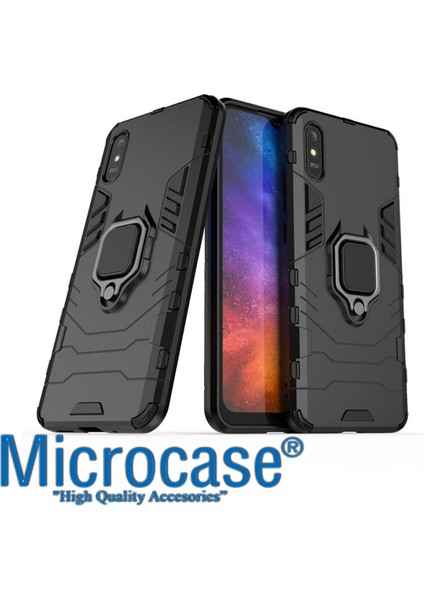 Xiaomi Redmi 9A Batman Serisi Yüzük Standlı Armor Kılıf - Siyah fiyatları