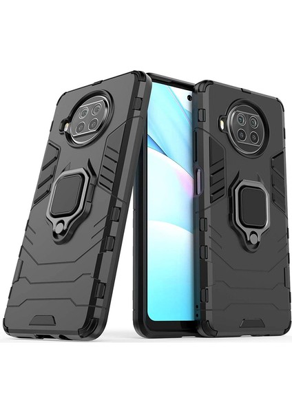 Xiaomi Mi 10T Lite Batman Serisi Yüzük Standlı Armor Kılıf - Siyah
