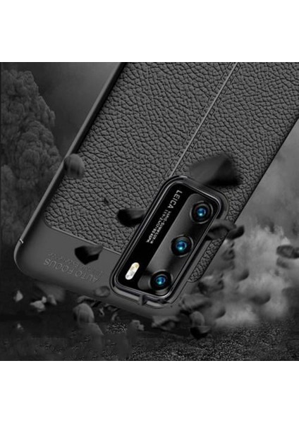 Huawei P40 Leather Tpu Silikon Kılıf - Siyah modelleri