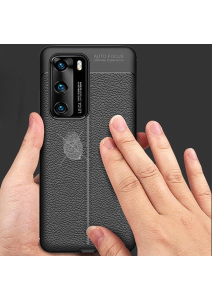 Huawei P40 Leather Tpu Silikon Kılıf - Siyah indirimleri