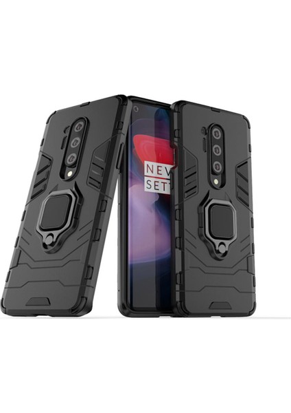 Oneplus 8 Pro Batman Serisi Yüzük Standlı Armor Kılıf - Siyah