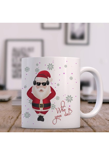 Kişiye Özel Noel Baba Tasarımlı Beyaz Kupa Bardak - 1