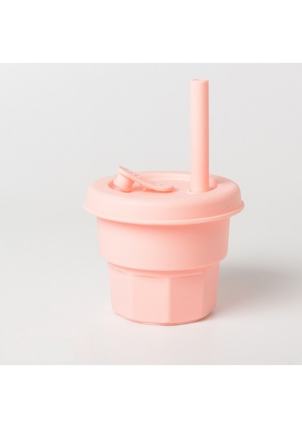Çocuk Silikon Saman Bardaklar Damla ve Yüksek Sıcaklığa Dayanıklı Su Bardağı Pembe (300ML) (Yurt Dışından)