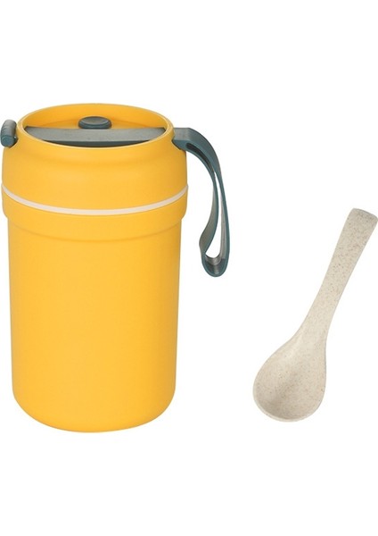 Çocuk Silikon Saman Bardaklar Damla ve Yüksek Sıcaklığa Dayanıklı Su Bardağı Sarı Fincan + Kırmızı Kapak (400 Ml) (Yurt Dışından)