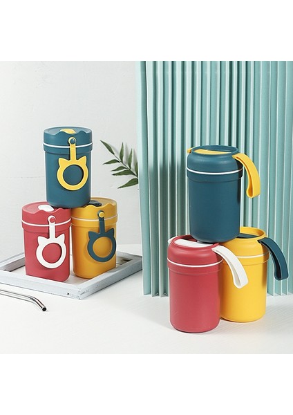 Çocuk Silikon Saman Bardaklar Damla ve Yüksek Sıcaklığa Dayanıklı Su Bardağı Sarı Fincan + Kırmızı Kapak (400 Ml) (Yurt Dışından) fiyatları