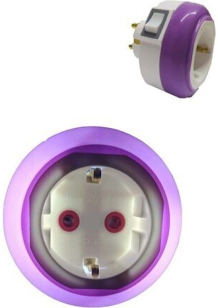 Gece Lambası Prizli LED Anahtarlı 99-04 - Mor