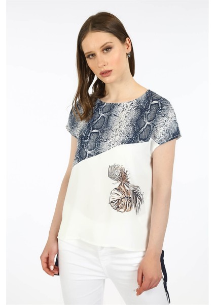 Kenar Bağcık Detaylı Lacivert Bluz fiyatları